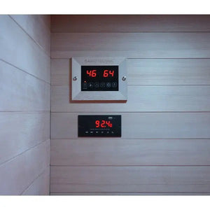Infrarotkabine | Wärmekabine 90 x 100 x 195 cm für 1 Person mit 4 Rotlichtstrahler | Mit ergonomischer Rückenlehne (Lieferbar ab 15. September) bad-oase